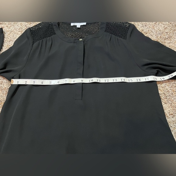 DR2 Black Long Sleeve Blouse Embroidered Accents SZ Small Business Wear - Picture 7 of 12